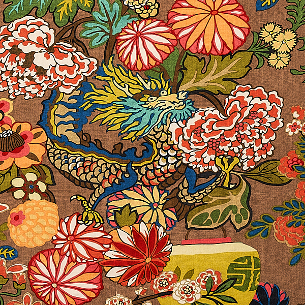 Chiang Mai Dragon - Mocha Fabrics